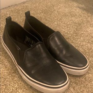 Faux leather slip on sneaker
